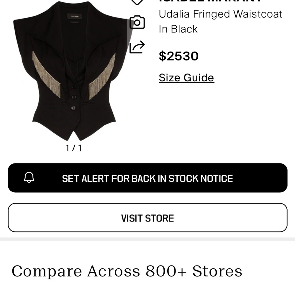 Isabel Marant Black Vest with Fringe Detail - Picture 14 of 15
